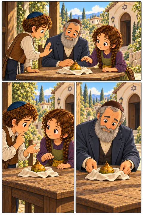 Illustration from Book 3, Rivkie and the Fruit Nobody Knew
