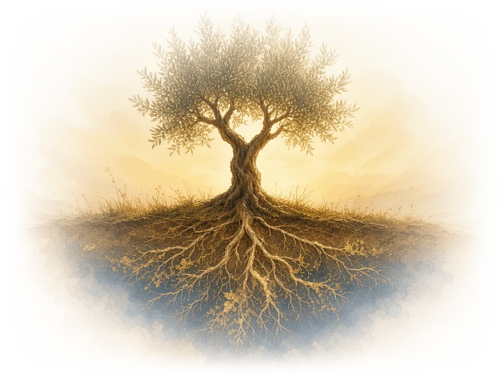 A tree and its roots